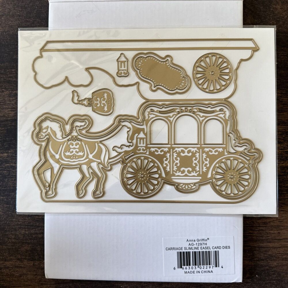 Anna Griffin Carriage Slimline Easel Card Dies AG-1297H Cinderella Fairy Tale